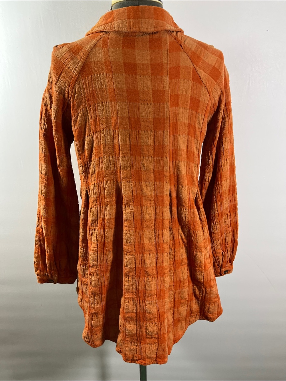 Easel Burnt Orange Button-Front Tunic Relaxed Fit w gathering Size S - Picture 6 of 10